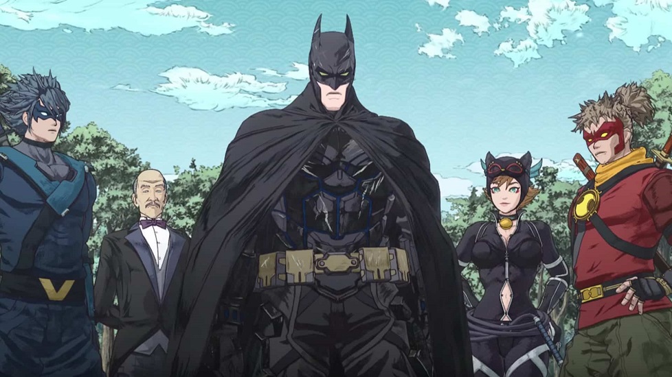 Nell'immagine ci sono Batman in e suoi aiutanti in versione ninja. Da sinistra a detra: Nightwing, Alfred, Batman, Catwoman, Red Robin. Si tratta di un valido esempio di animazione americana ispirata dagli anime.