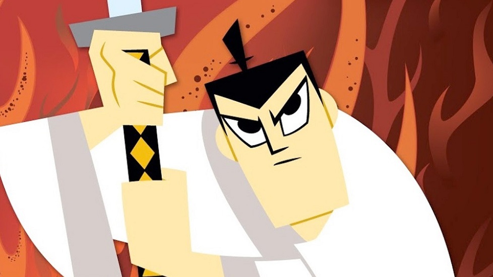 Primo piano di Samurai Jack che impugna la sua spada